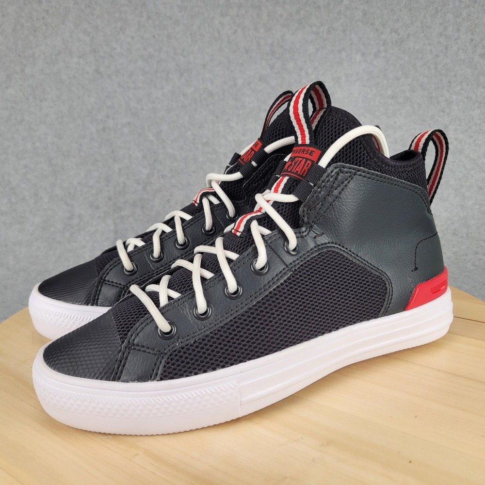Converse All Star Ultra Sneakers Mens 6 Womens 8 Black Red 166981C Mid Top - Picture 1 of 10